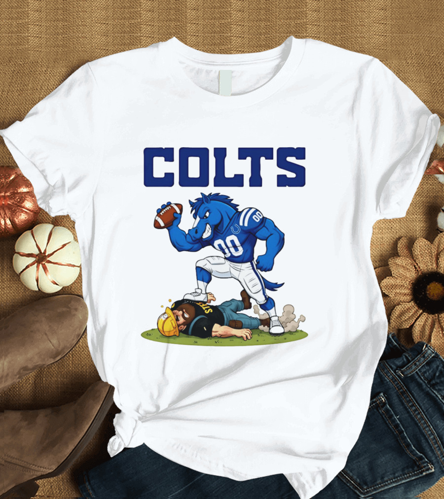 Colts Football Rivalry Humor Vs Steelers Comic T-Shirt
