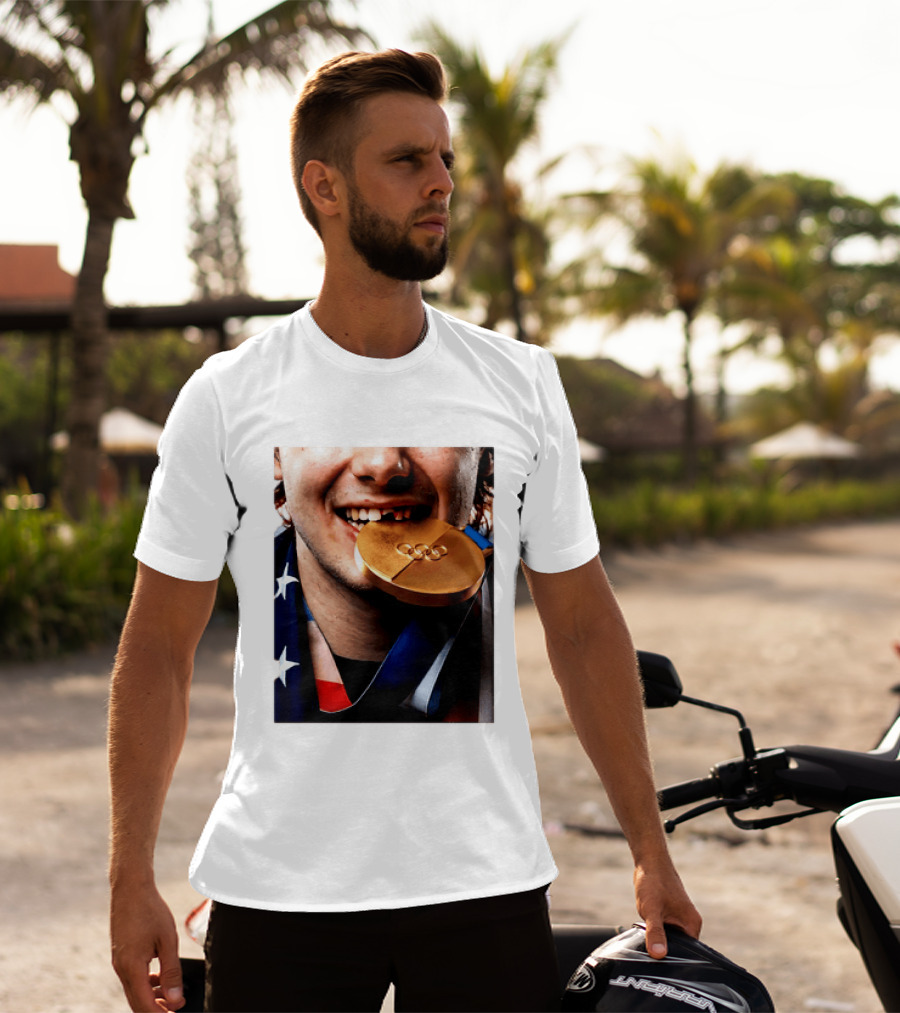 Jack Hughes Teeth Gold Medal 2026 Milano Cortina Winter Olympics T-Shirt