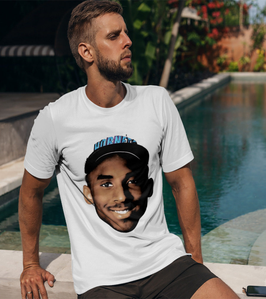 Kobe Bryant Draft Day Hornets Cap Big Face T-Shirt