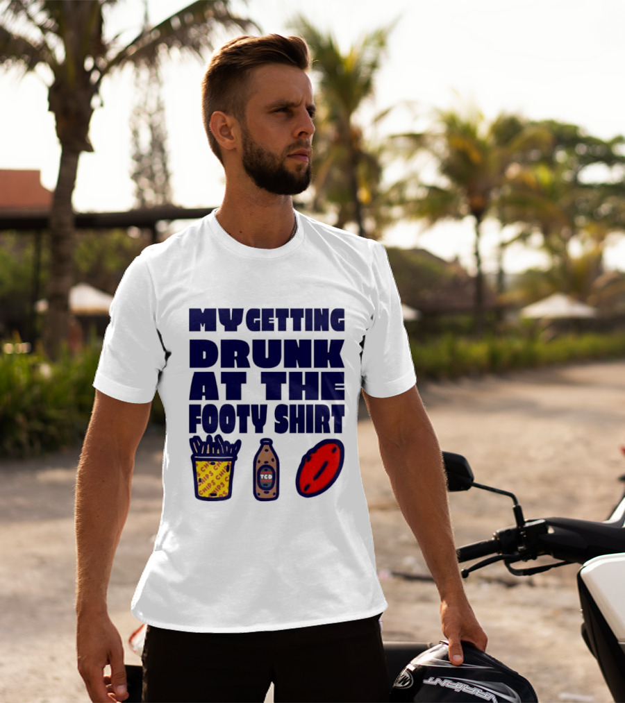 My Getting Drunk At The Footy With Chips And TCD T-Shirt