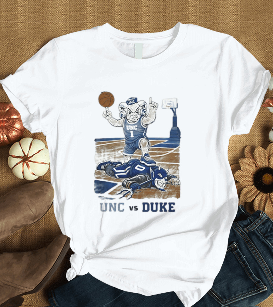 UNC Vs Duke Basketball Rivalry Game Mascot Showdown T-Shirt