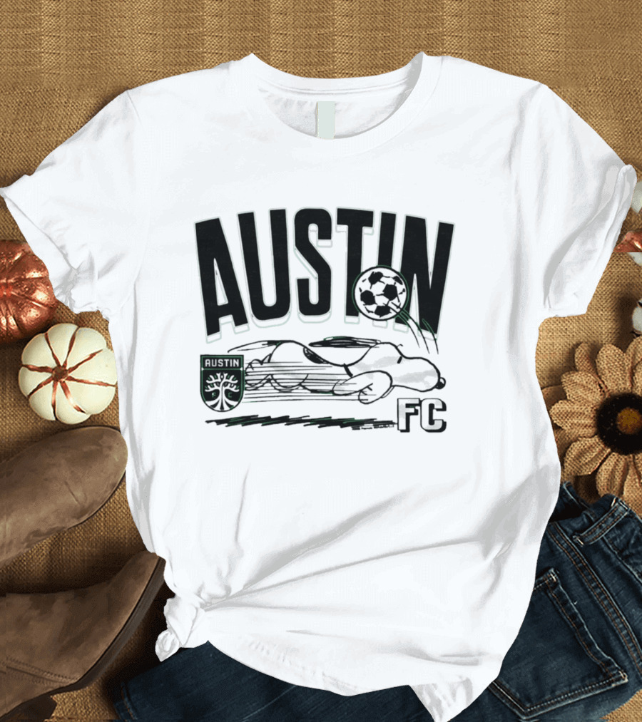 Austin FC Peanuts Snoopy Soccer Collaboration T-Shirt