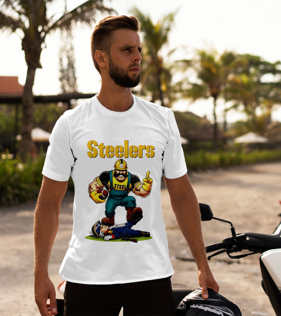 Pittsburgh Steelers Steelworker Triumphs Over New England Patriots Rivalry T-Shirt