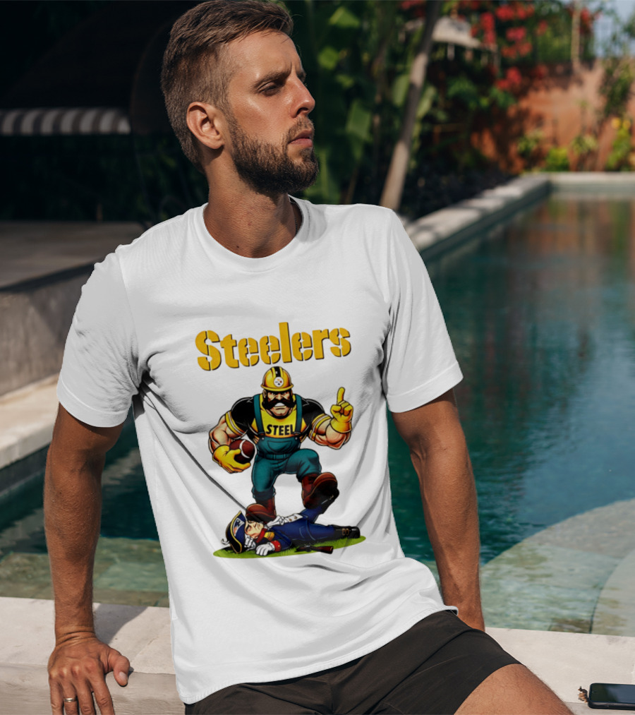 Pittsburgh Steelers Steelworker Triumphs Over New England Patriots Rivalry T-Shirt