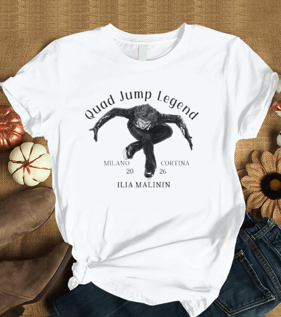Quad Jump Legend Ilia Malinin Milano Cortina 2026 T-Shirt
