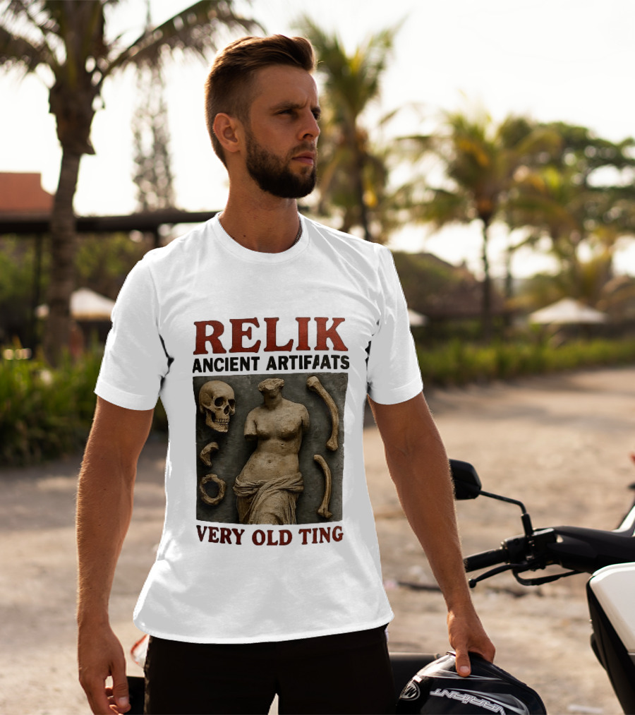 RELIX Ancient Artifacts Very Old Ting Statue And Skull T-Shirt