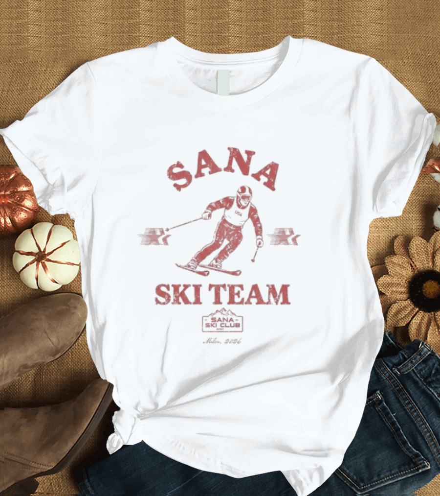 Sana Ski Team Milan 2026 Olympic Winter Sports Competition T-Shirt