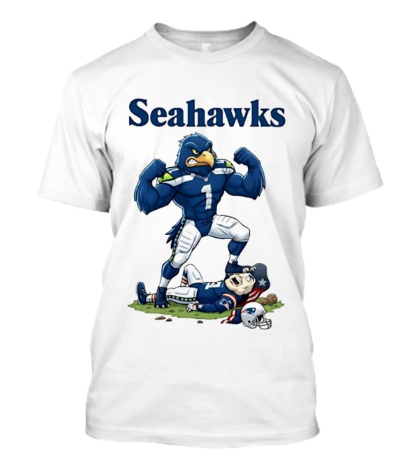 Seahawks Vs Patriots Rivalry Cartoon Victory T-Shirt