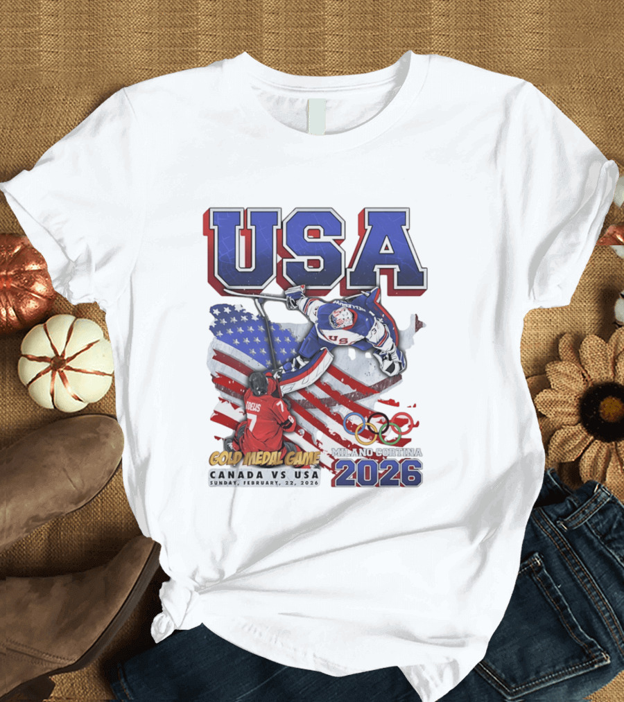 USA Hockey Gold Medal Game Canada Vs USA Milano Cortina 2026 T-Shirt