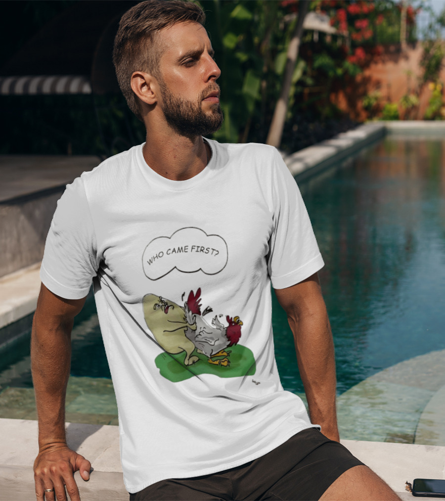 Who Came First Pete Townshend Chicken Humor T-Shirt