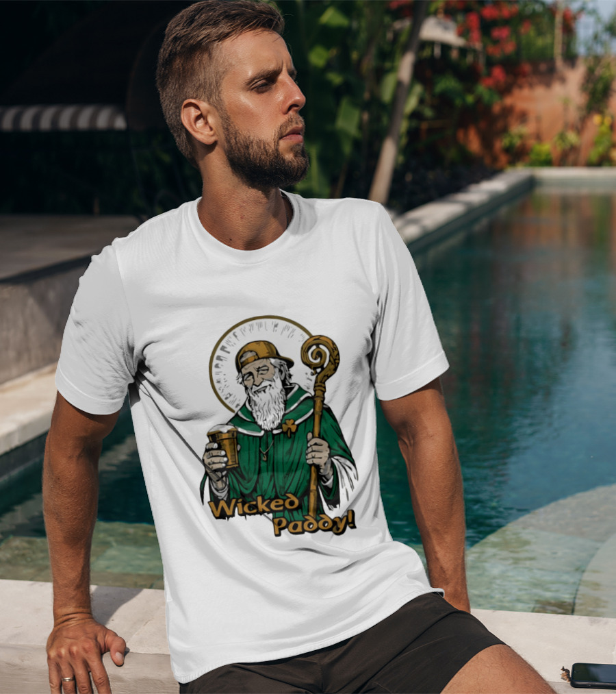 Wicked Paddy Saint Patrick Drinking Beer Iconic Irish T-Shirt