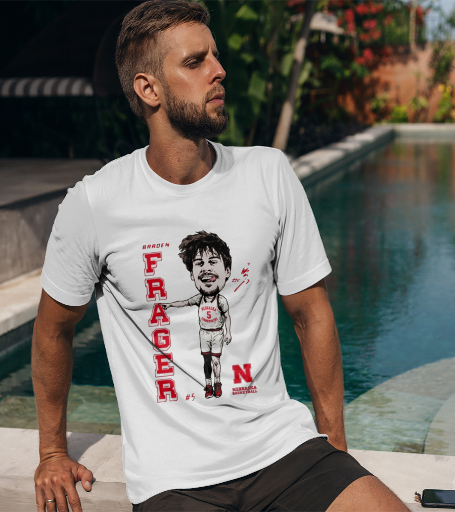 Braden Frager Nebraska Cornhuskers Basketball Caricature #5 T-Shirt
