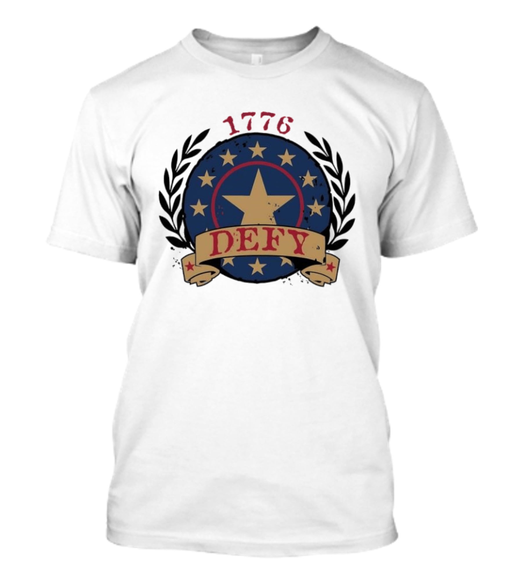 Defy 1776 Vintage Star Emblem With Laurel Wreath Anniversary 250th T-Shirt