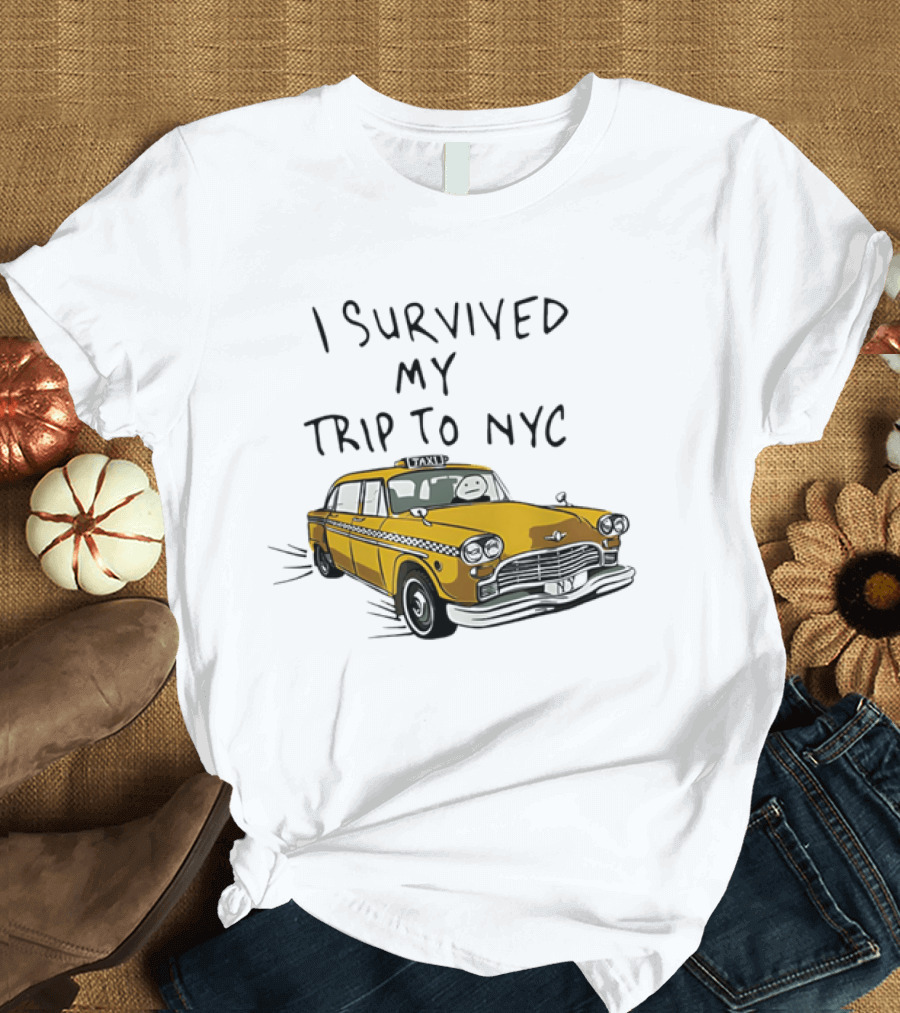 I Survived My Trip To NYC Tom Holland Peter Parker Yellow Taxi New York Adventure T-Shirt