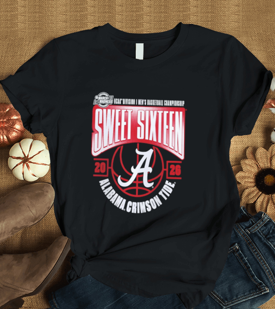 2026 Alabama Crimson Tide NCAA Men's Basketball Sweet Sixteen March Madness T-Shirt