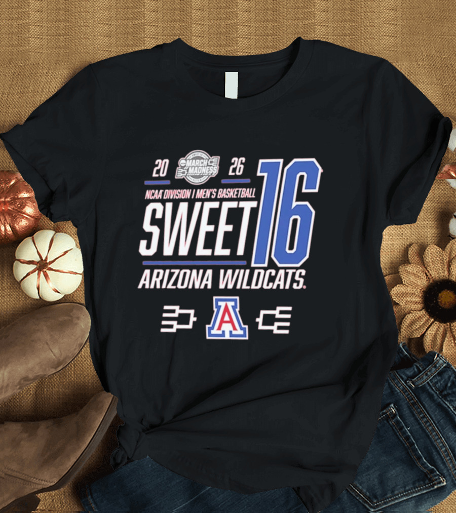 2026 NCAA Men's Basketball March Madness Sweet 16 Arizona Wildcats T-Shirt