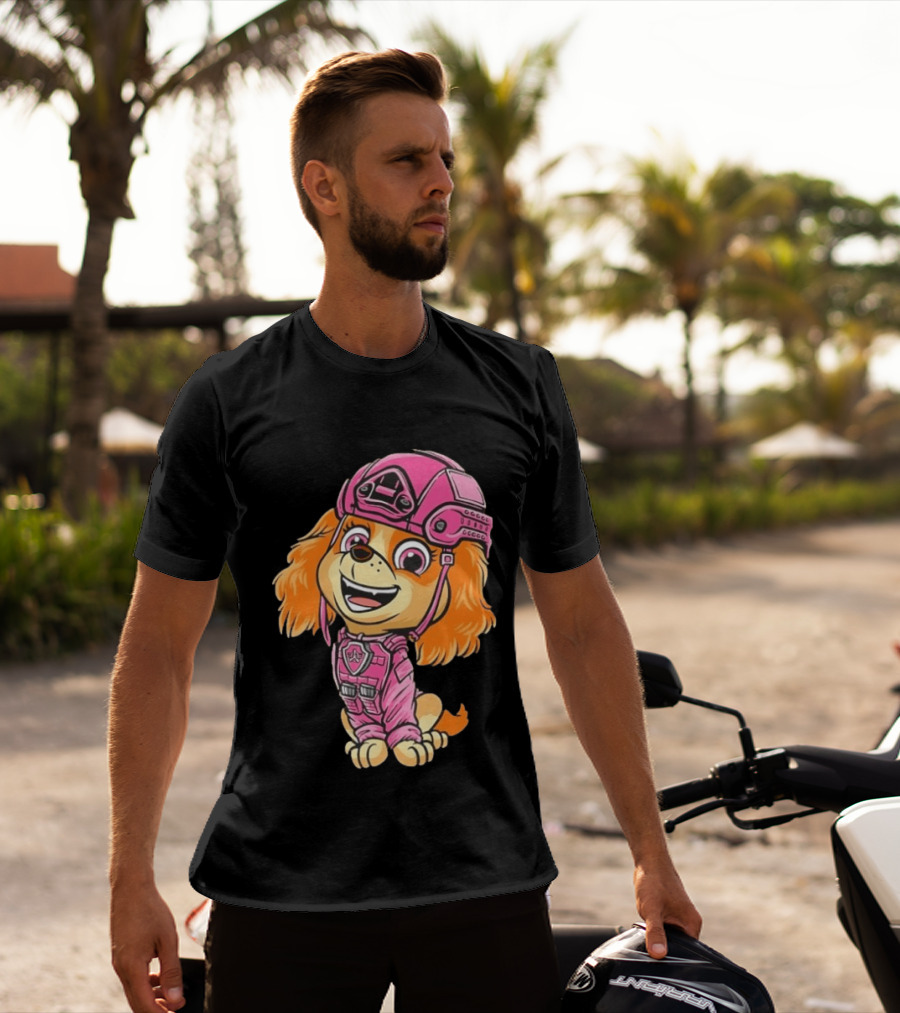 Paw Patrol Skye Air Rescue Pup In Pink Helmet And Suit T-Shirt