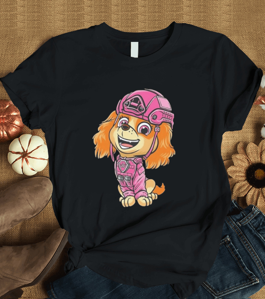 Paw Patrol Skye Air Rescue Pup In Pink Helmet And Suit T-Shirt