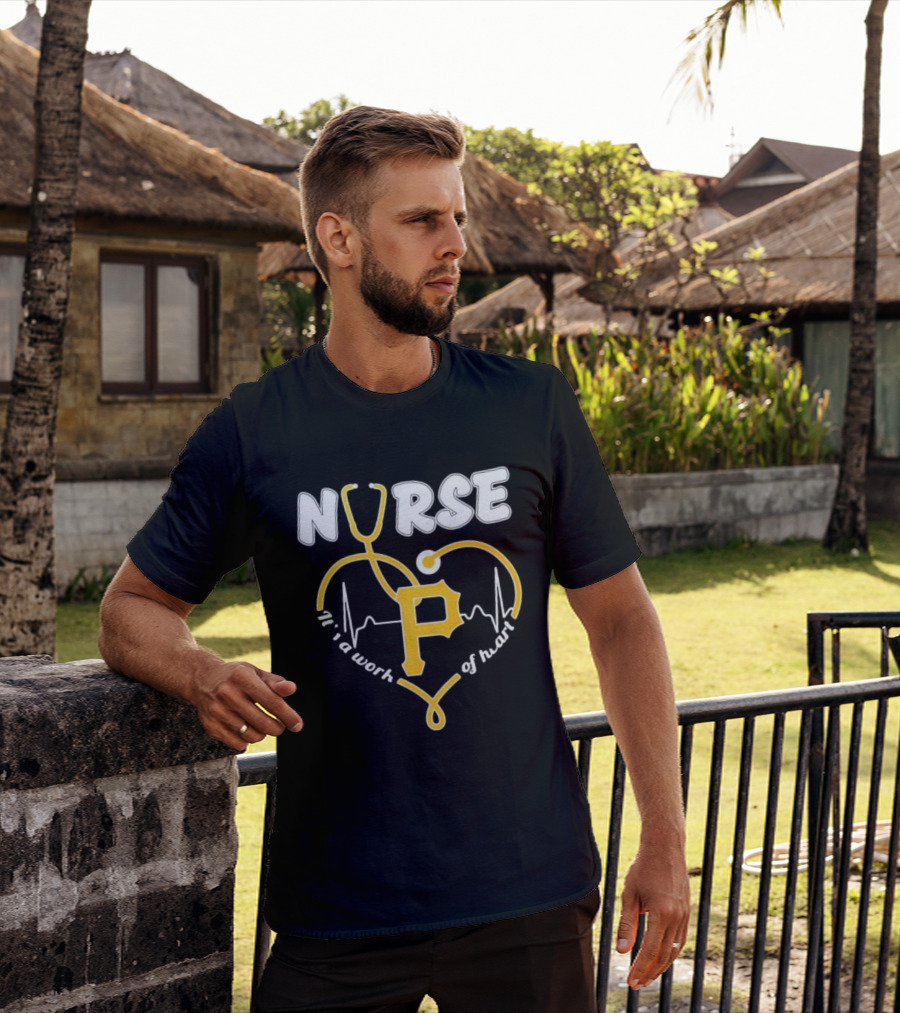 Pittsburgh Pirates Nurse Stethoscope It's A Work Of Heart T-Shirt