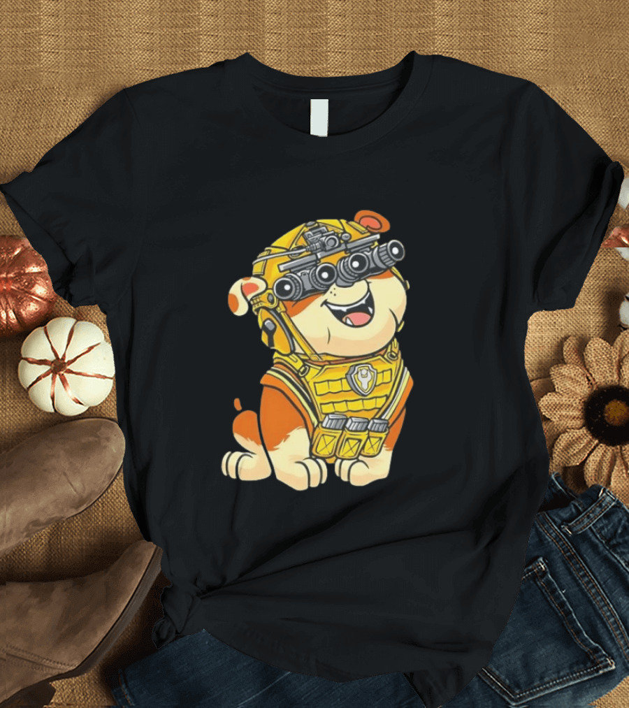 Rubble Construction Paw Patrol Dog Night Vision Goggles T-Shirt