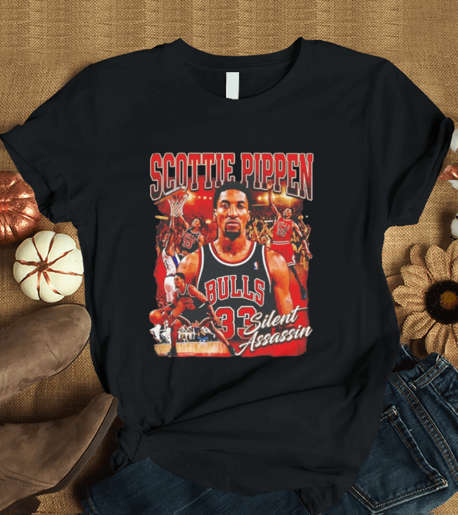 Scottie Pippen Chicago Bulls 33 Silent Assassin NBA T-Shirt