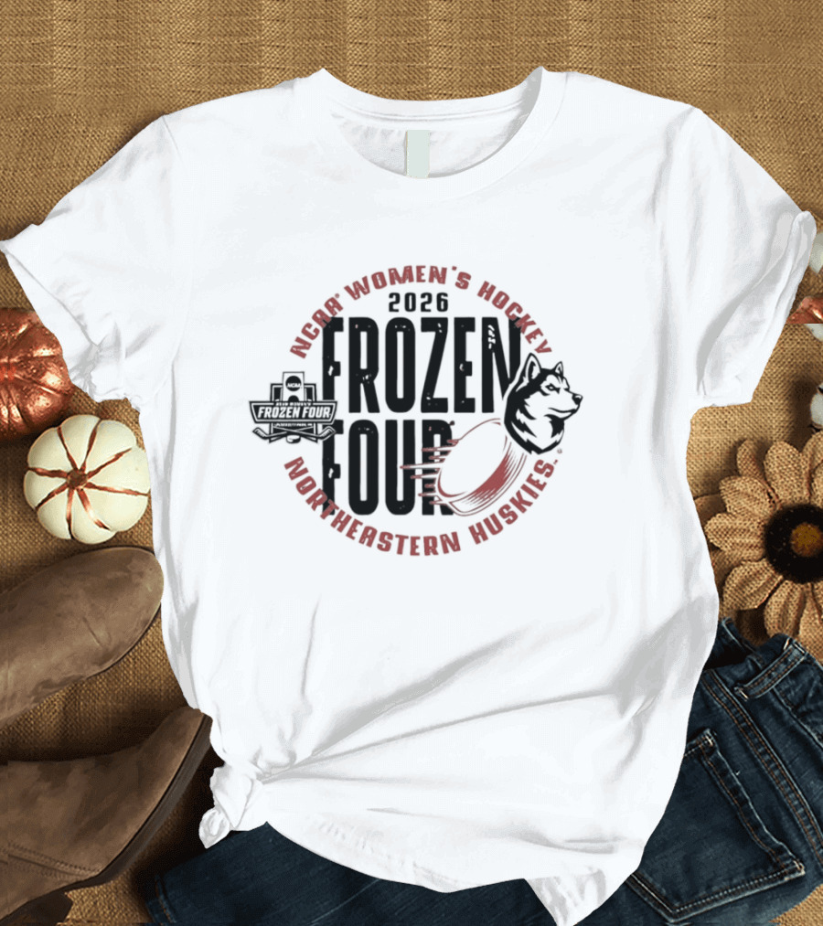 Northeastern Huskies Women's Hockey 2026 Frozen Four Tournament T-Shirt