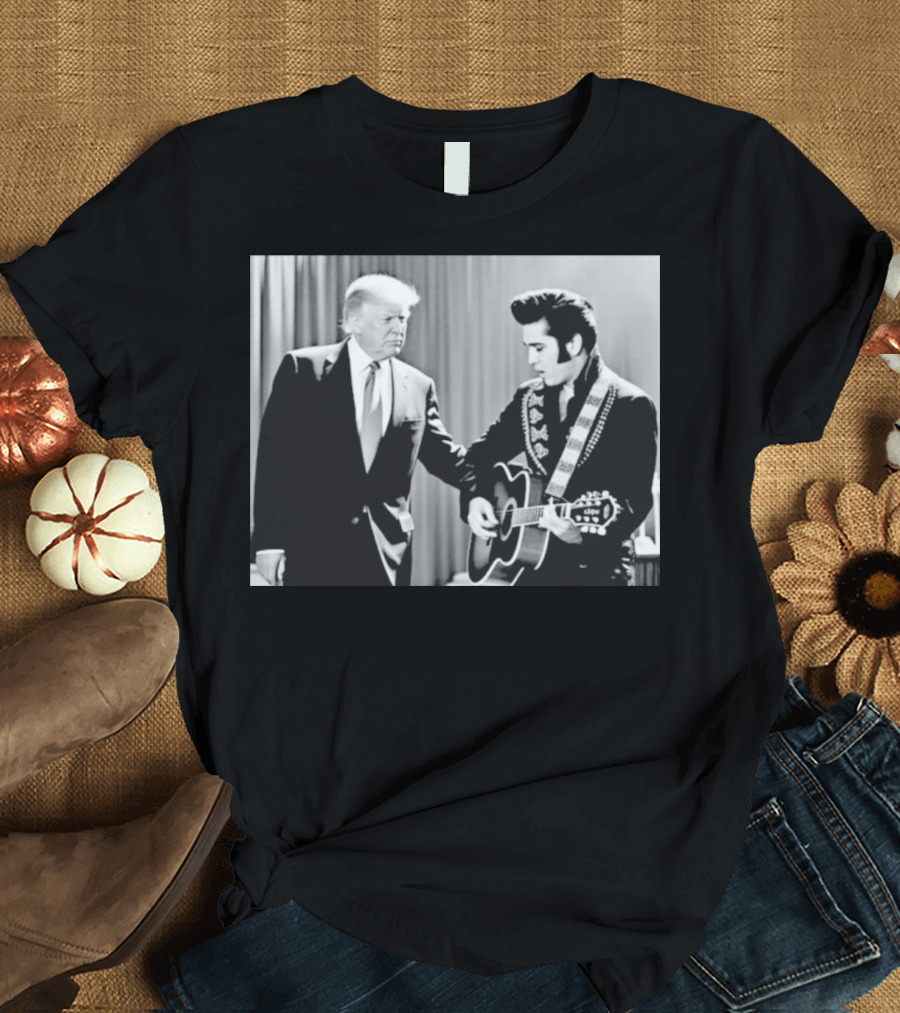 Donald Trump Elvis 2026 Collaboration With Guitar Performance T-Shirt