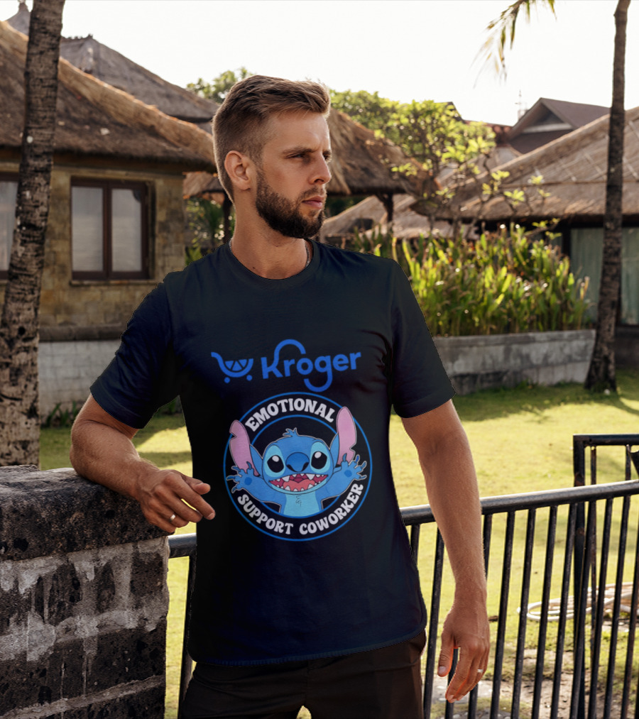 Kroger Emotional Support Coworker Stitch T-Shirt