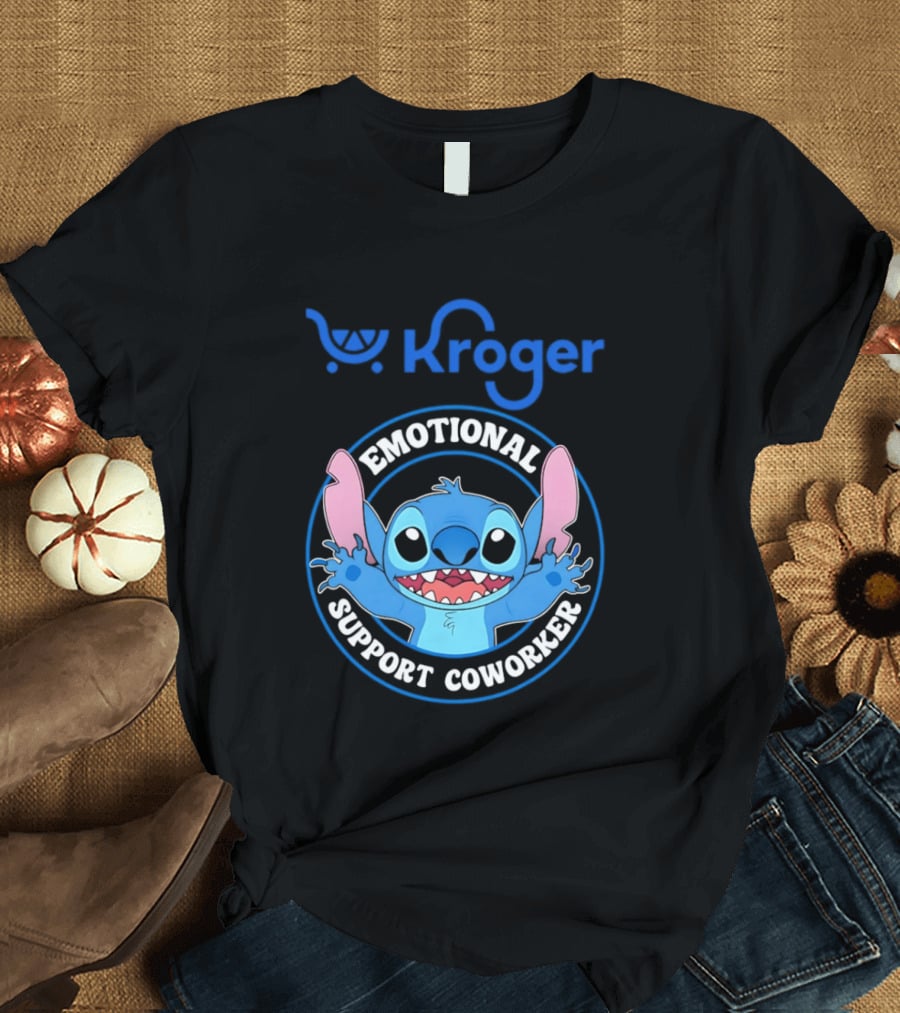 Kroger Emotional Support Coworker Stitch T-Shirt