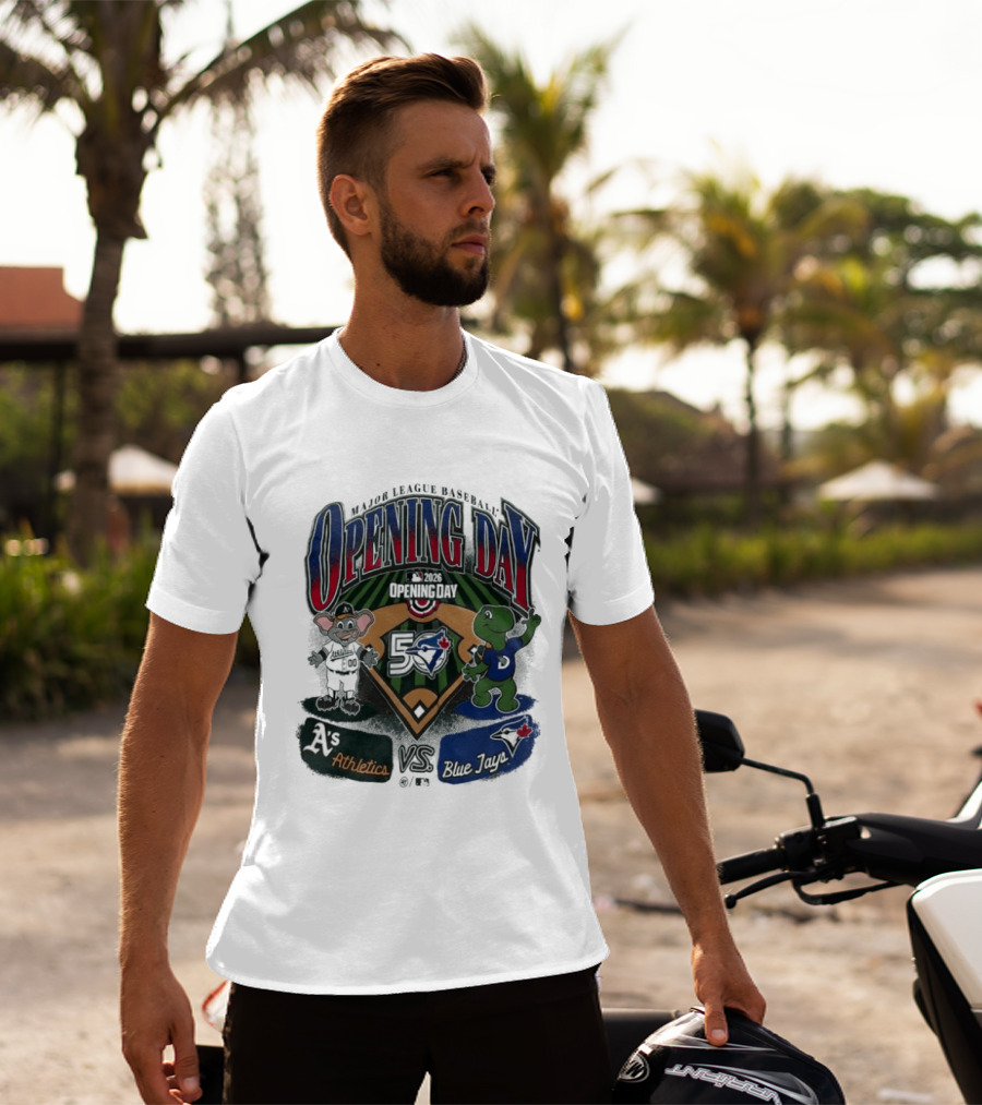 Major League Baseball Opening Day Athletics Vs Blue Jays 1992 T-Shirt