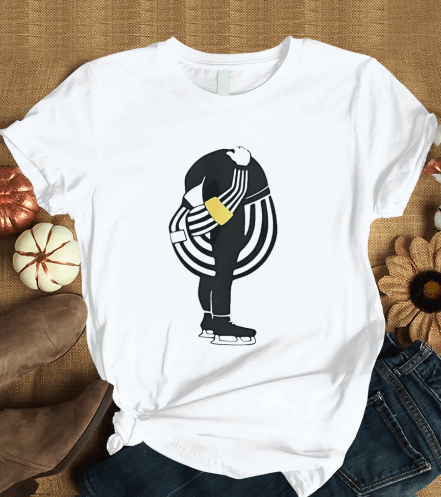 Grace In Motion Ice Skater With Striped Outfit And Yellow Arm Band T-Shirt