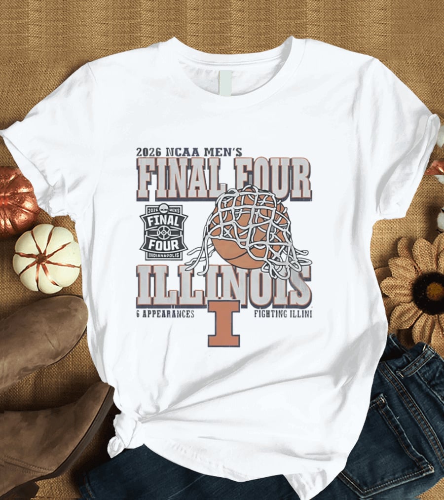 2026 NCAA Men's Final Four Illinois Fighting Illini Basketball 6 Appearances T-Shirt