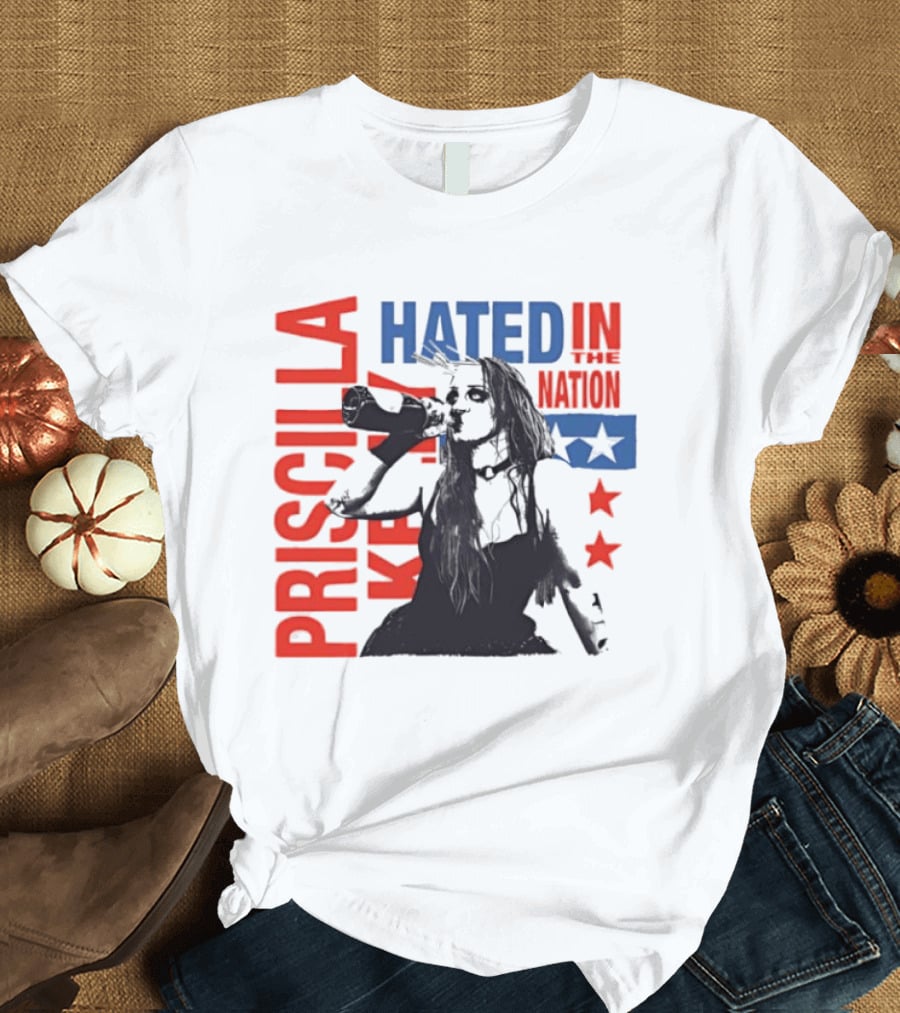 Priscilla Kelly NXT Hated In The Nation Bold Red And Blue T-Shirt
