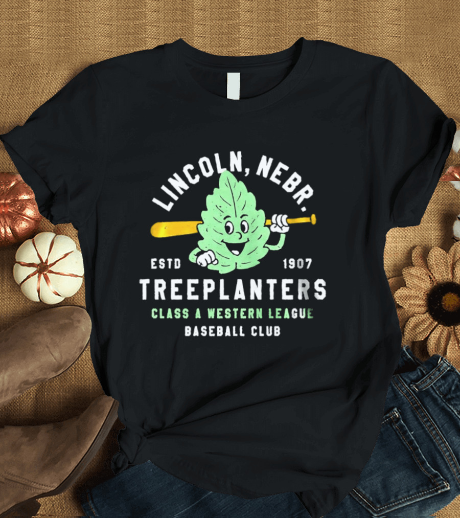 Lincoln Nebr Treeplanters Estd 1907 Class A Western League Baseball Club T-Shirt