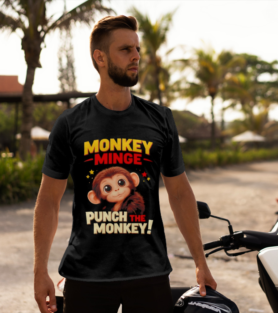 Monkey Minge Punch That Monkey Cute Cartoon Monkey T-Shirt