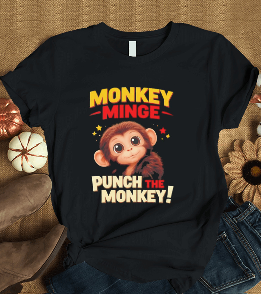 Monkey Minge Punch That Monkey Cute Cartoon Monkey T-Shirt