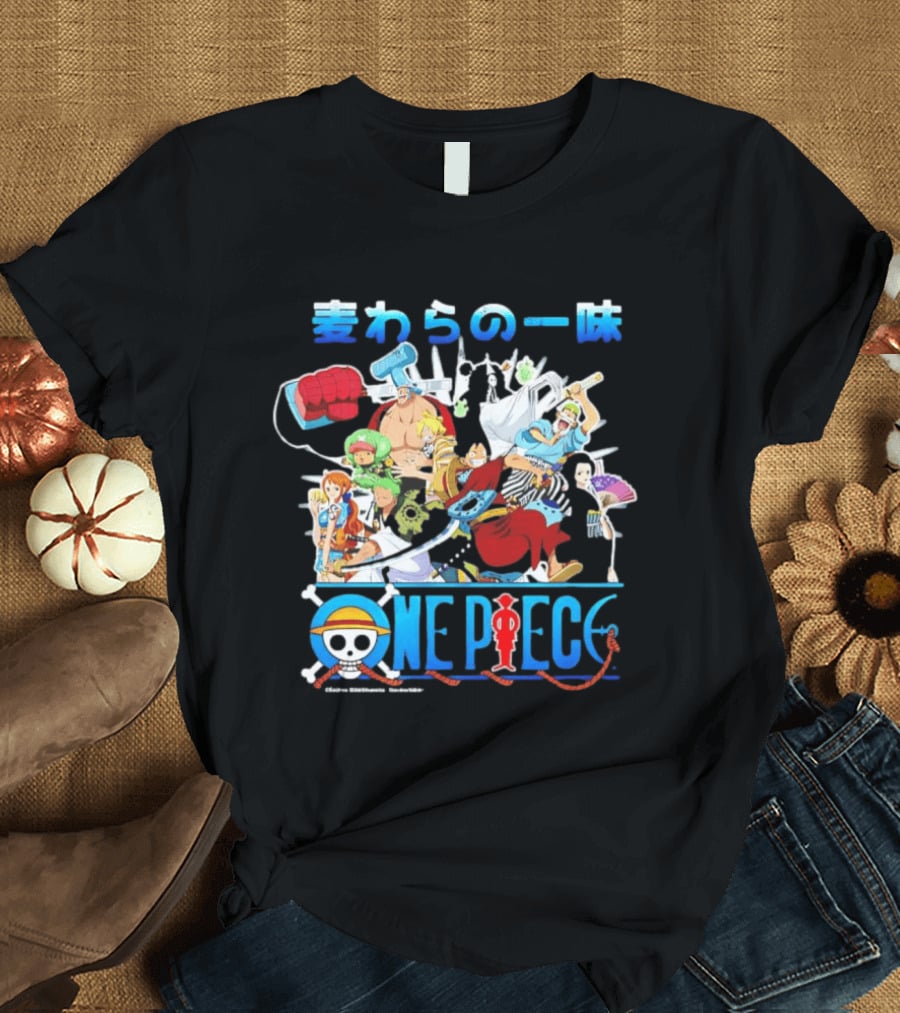 One Piece Anime Straw Hat Crew Cast Collage T-Shirt