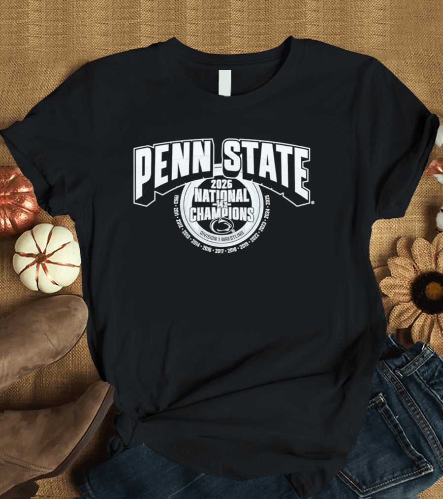 Penn State 2026 National Champions Wrestling 14X T-Shirt