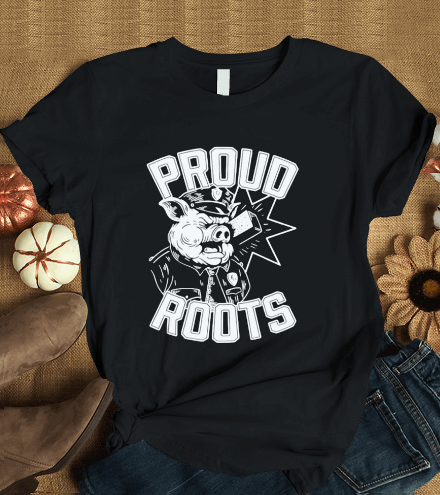 Proud Roots Pig Police Uniform Stars And Stripes T-Shirt
