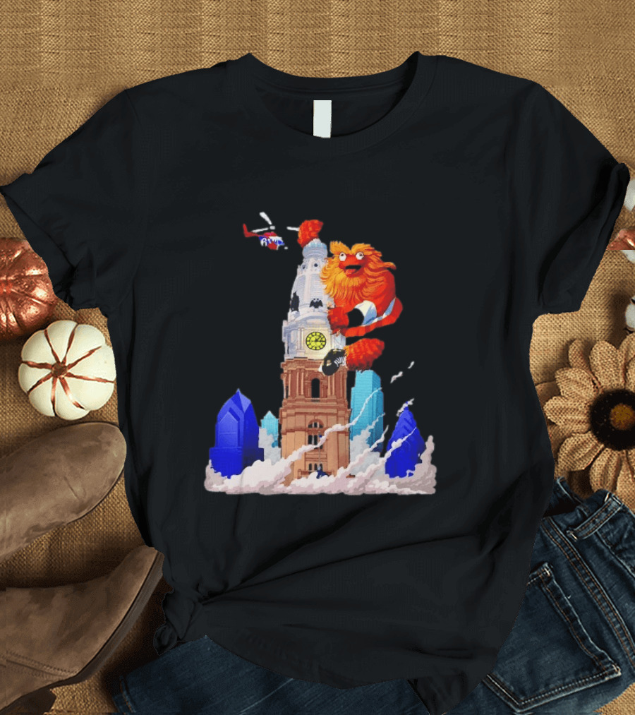 Philadelphia Flyers Gritty William Penn Statue City Hall Adventure T-Shirt
