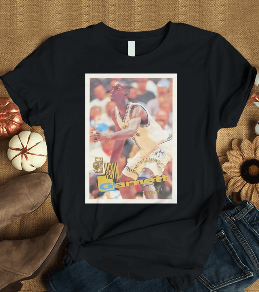 Kevin Garnett NBA 1995 Minnesota Timberwolves Rookie Card Forward T-Shirt