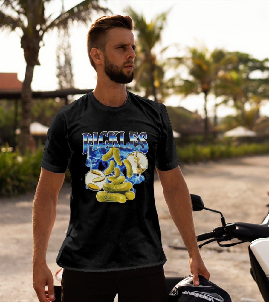 Thunder Pickles Crunch Power Electric Blue Lightning Pickles T-Shirt