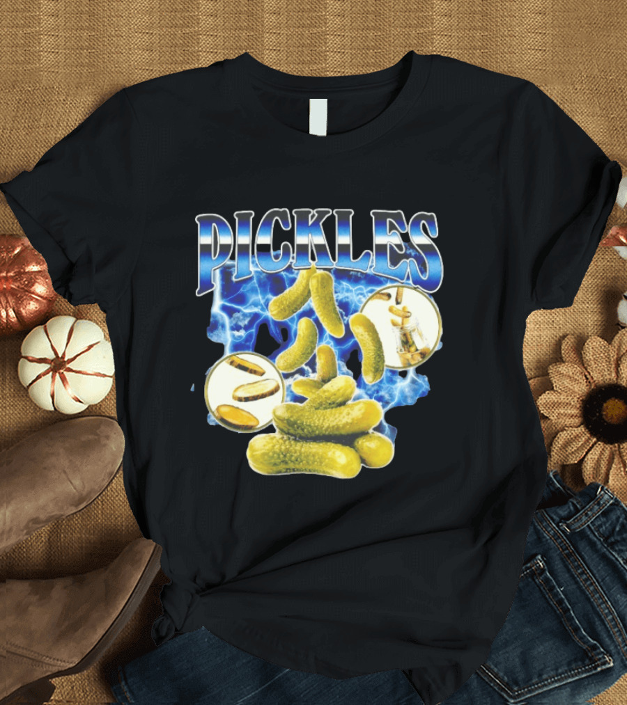 Thunder Pickles Crunch Power Electric Blue Lightning Pickles T-Shirt