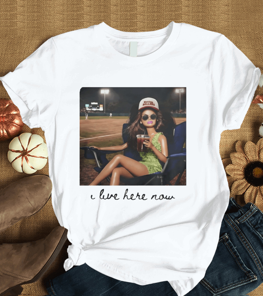 Barbie Doll Baseball Mom Kansas Ballers I Live Here Now T-Shirt