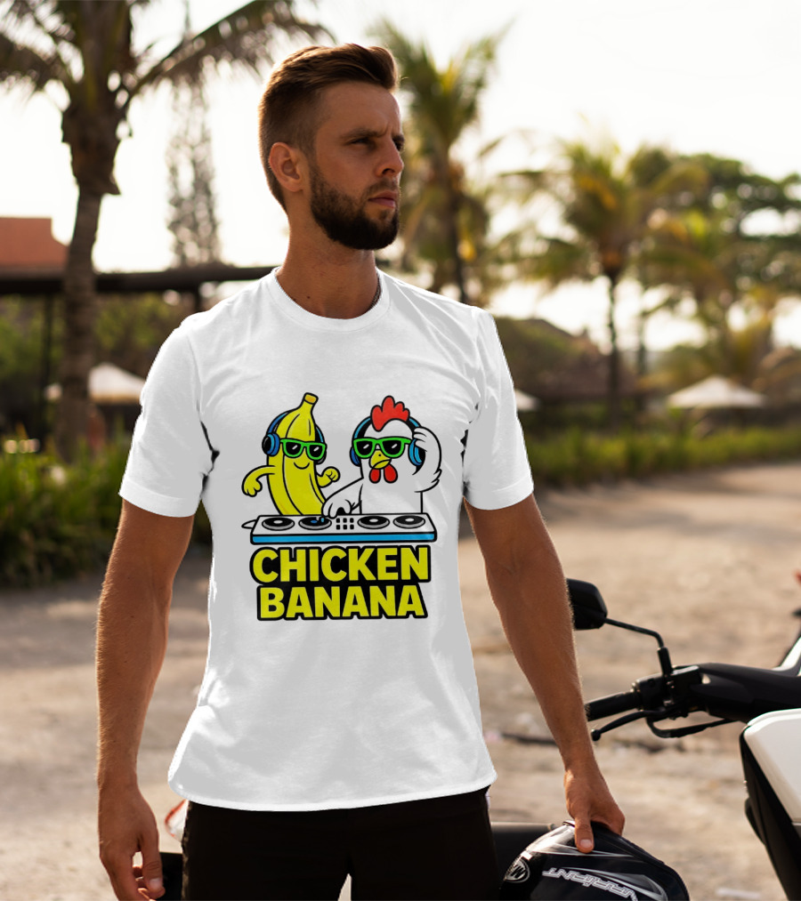 Chicken Banana DJ Headphones Music Party T-Shirt