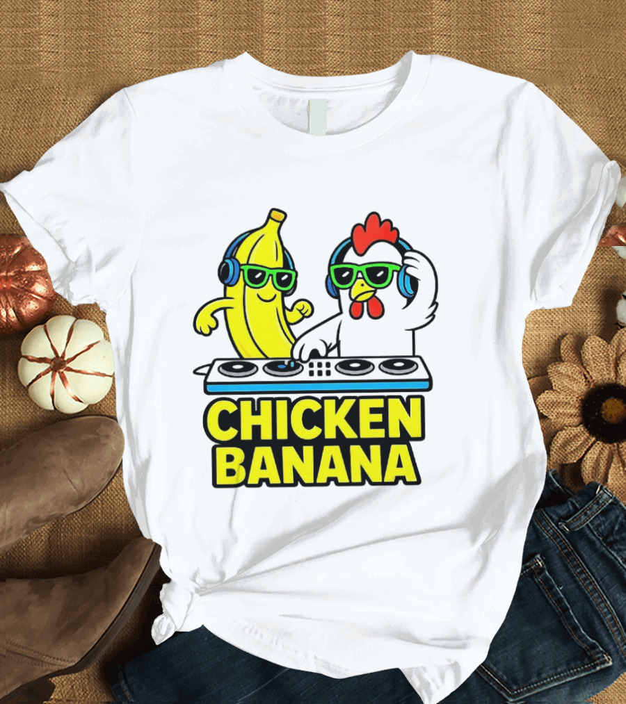Chicken Banana DJ Headphones Music Party T-Shirt
