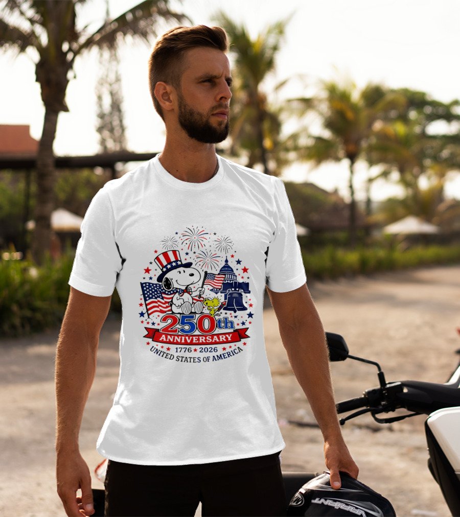 Snoopy 250th Anniversary 1776 2026 Patriotic Celebration United States Of America T-Shirt