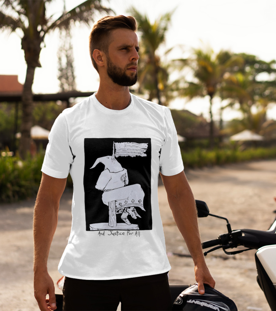 Anti Ku Klux Klan And Justice For All Hanging Effigy With Flag T-Shirt