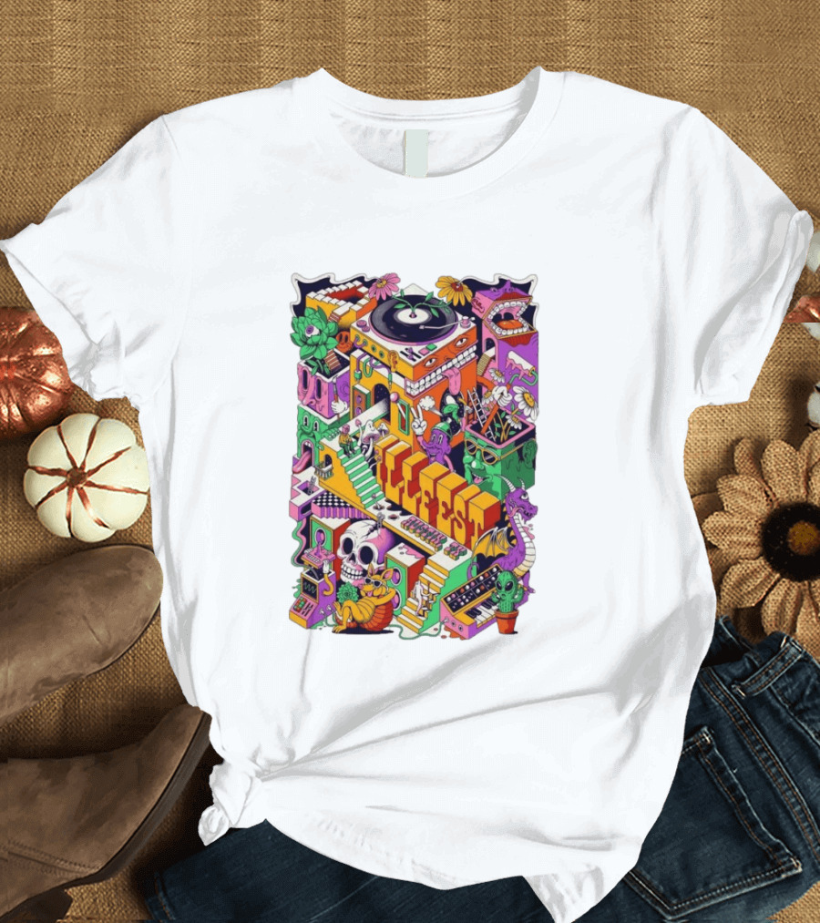 ILLfest 2026 Hostin TX Skeleton Alien Dragon DJ Event T-Shirt