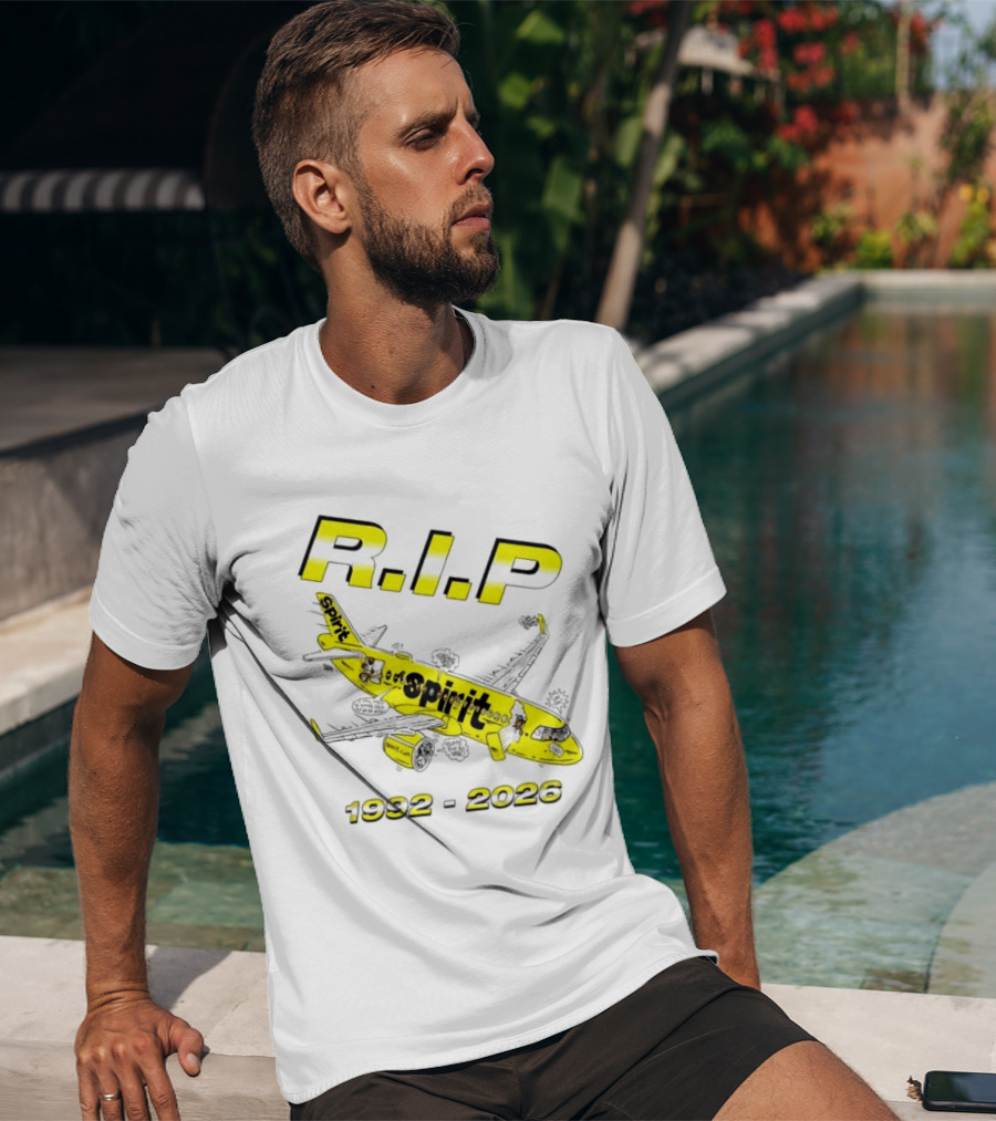 RIP Spirit Airlines 1992 2026 Yellow Plane Cartoon T-Shirt